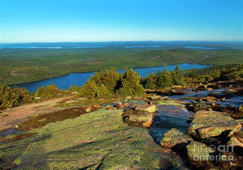 Overlooking Eagle Lake From Cadillac Mountain In Acadia National Park