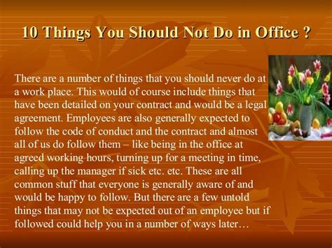 10 Things You Should Not Do