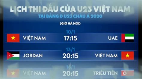 Năm tân sửu (âm lịch). Lịch thi đấu của u23 Việt nam tại vck u23 châu á 2020 ...