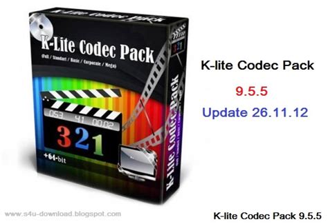 This page only contains old versions of basic, standard, and full variants of the codec pack. K-Lite Codec Pack 9.5.5 (Update 26.11.12)