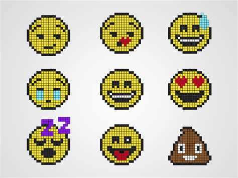 Pixel Emoji Set Sketch Freebie Download Free Resource