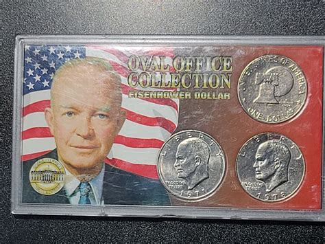 Oval Office Collection Eisenhower Dollar 3 Coin Set 1971 1976 1978 Ebay