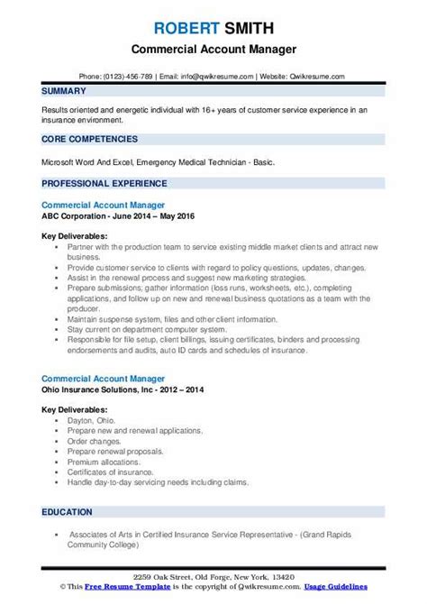 Insurance account managers are responsible for promoting insurance products to brokers and financial advisers. Cv Insurance Account Executive Sample : Commercial Lines Account Manager Resume Samples Velvet ...