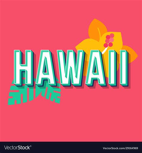 Hawaii Vintage 3d Lettering Retro Bold Font Vector Image