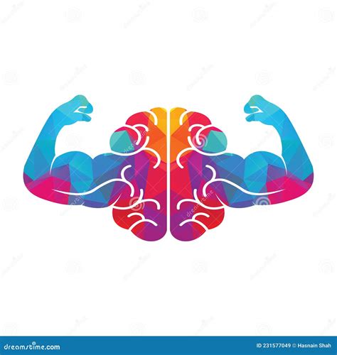 Strong Brain Vector Logo Design Stock Vector Illustration Of