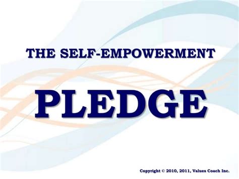 The Self Empowerment Pledge 7 Promises For Change Ppt