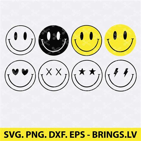 Smiley Face Svg Bundle Premium And Free Svg Dxf Png Cut Files For