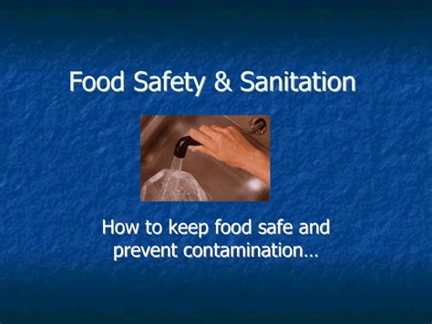 Food Safety And Sanitation