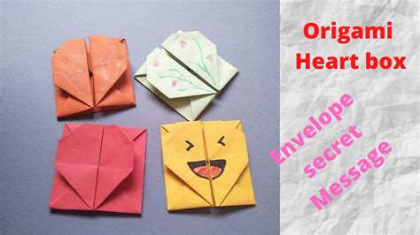 Origami Heart Box Envelope Secret Message Youtube