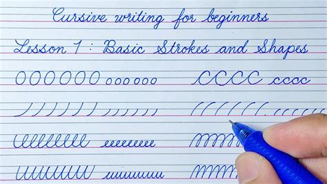 Cursive Writing For Beginners Lesson 1 Basic Strokes And Shapes