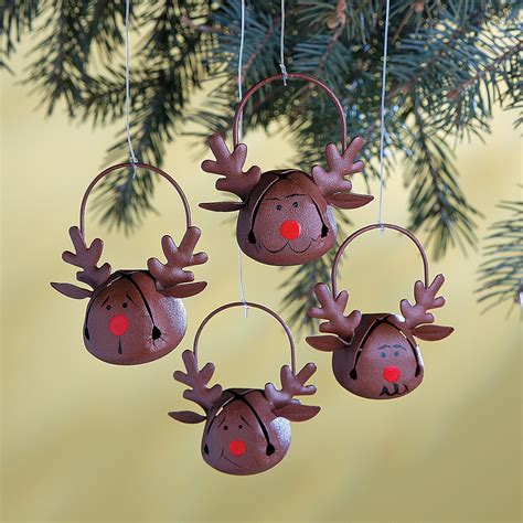 Jingle Bell Reindeer Christmas Ornaments Home Decor 12 Pieces
