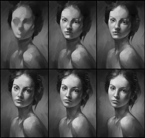 Portrait Practice Process By Aarongriffinart Digital Painting