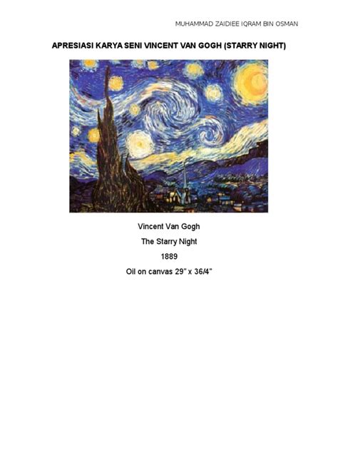Karya seni in a sentence and translation of karya seni in english dictionary with audio pronunciation by dictionarist.com. Apresiasi Karya Seni Vincent Van Gogh