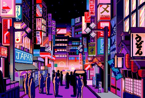 Tokyo Night Pixel Art Rpixelart