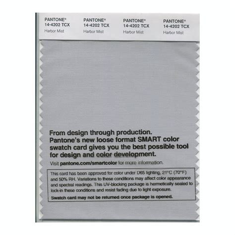 Pantone 14 4202 Tcx Swatch Card Harbor Mist Design Info