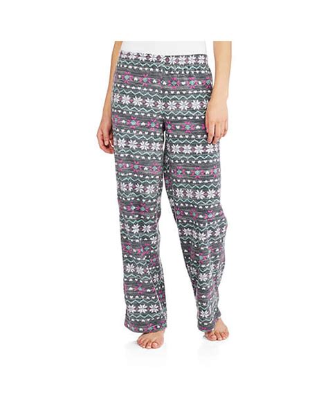 Ladies Micro Fleece Far Isle Charcoal Pajama Pant Holiday Size 2x Plus Secret Treasures