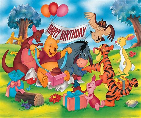 Pooh Bday Happy Birthday Disney Happy Birthday Kids Baby Birthday