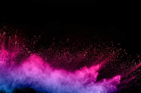 Abstract Colored Dust Explosion On A Black Backgroundabstract Powder