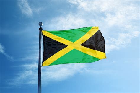 Bandera De Jamaica En El Mástil Foto Premium