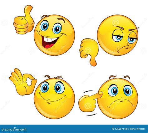 Smileys Face Like And Dislike Emotions Stock Vector Illustration Of
