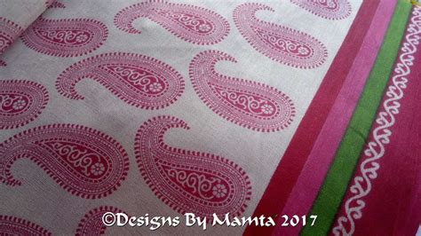 Feel soft on the skin. Pink Paisley Print Saree Fabric By The Yard | Indian ...