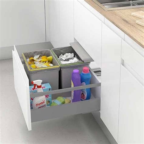.bolsas reciclables, cubos de basura para cocina, cubos de basura extraible bajo fregadero. Cubo de Basura Integrado para Cajón de Cocina 450 mm