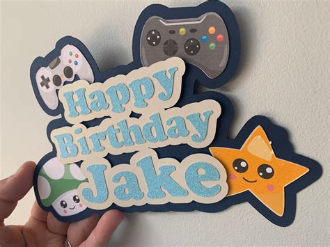Gamer Cake Topper Games Computer Console Player Boy Etsy