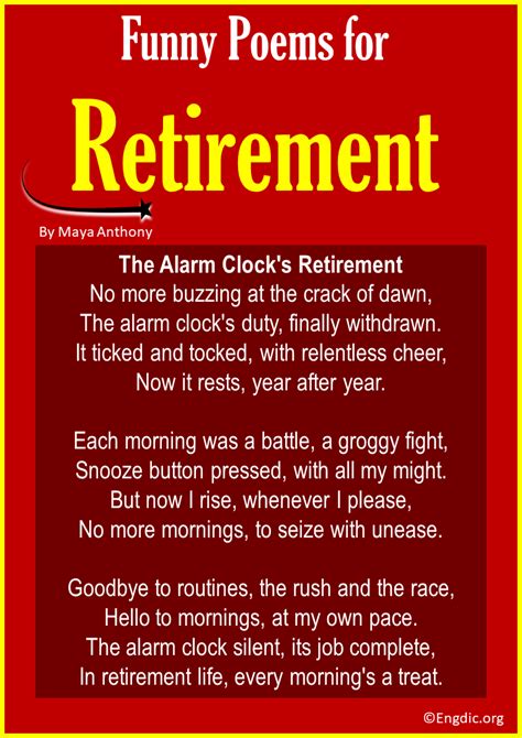 10 Best Funny Poems For Retirement Engdic