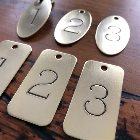 Hand Punched Brass Numbered Tags Custom Numbered Locker Tags
