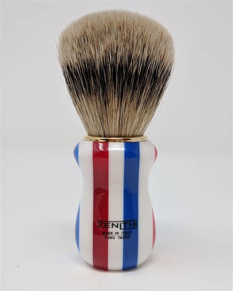 Multicolored Resin Silvertip Brush By Zenith Red White And Blue 26 X 51m
