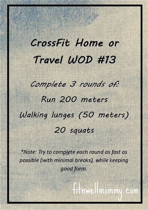 Crossfit Home Or Travel Wod 13 Deliciously Fit