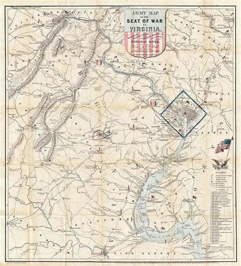 Army Map Of Seat Of War In Virginia 1862 Photograph By Stephen Stookey