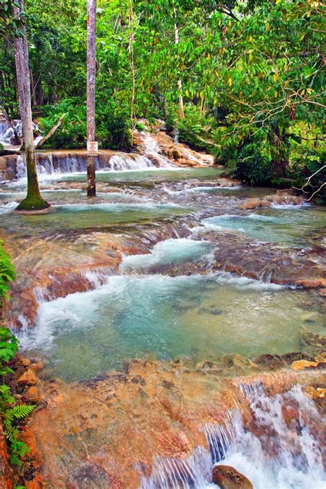 Dunn S River Falls Ocho Rios Jamaica Stock Photo Image Of Scenery