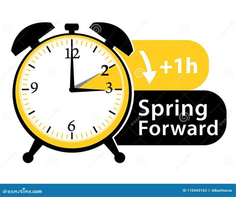 Daylight Saving Time Spring Forward Alarm Clock Icon Stock Vector