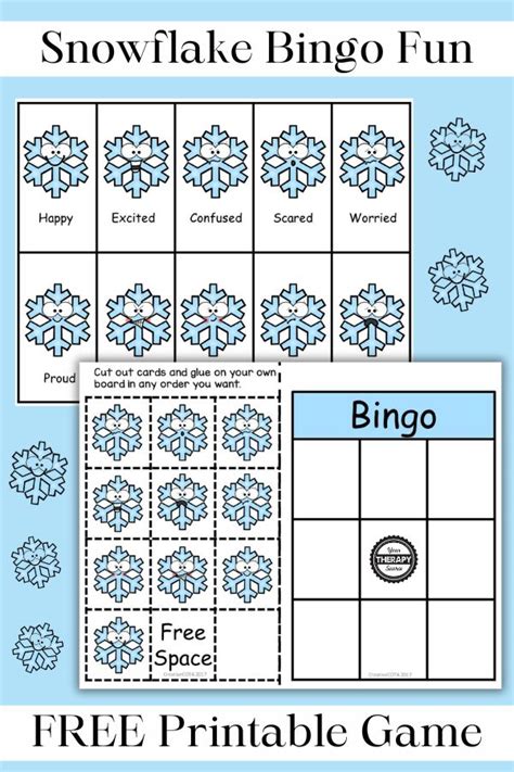 Snowflake Bingo Game Free Sel Printable Your Therapy Source