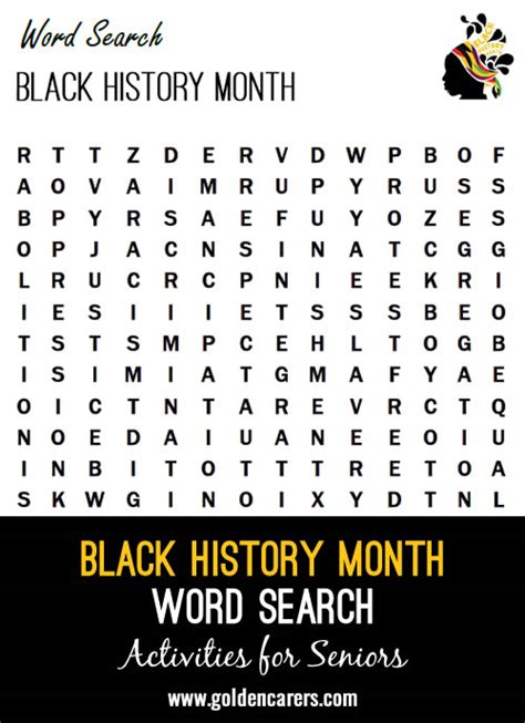 Free Printable Black History Word Search Puzzles