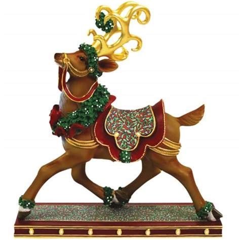 8 Inch Red And Green Mistletoe Reindeer Collectible Xmas Figurine