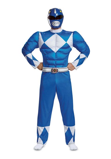 Adult Power Rangers Blue Ranger Muscle Costume