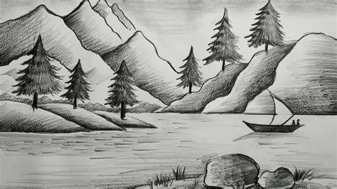 How To Draw Bridge Scenery With Pencil Step By Step Pencil Drawing For
