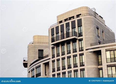 The Facade Of A Modern Building The Upper Floors Stock Image Image