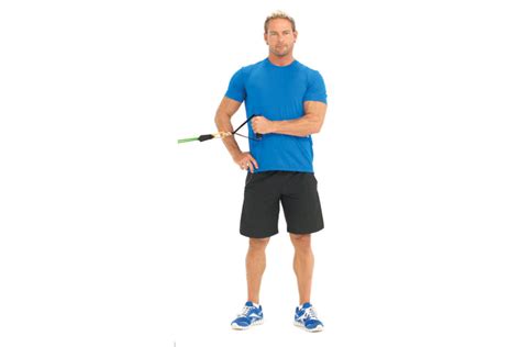 This routine can be performed as an intense finisher or you can complete multiple sets for a full shoulder workout! Resistance Band External Rotation Exercise #resistance ...