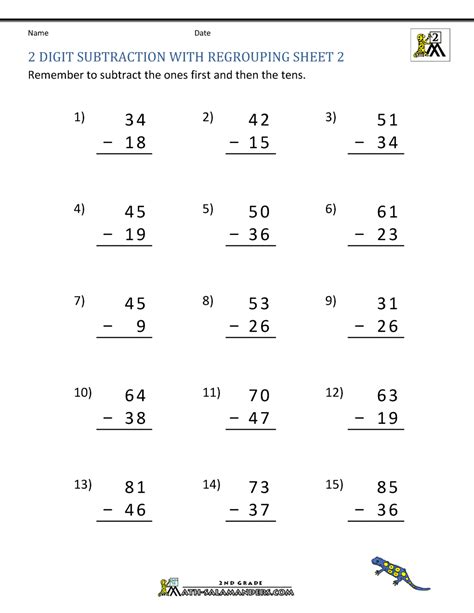 Math worksheet 2 digit addition and subtraction without regrouping the mailbox math worksheets first grade math homeschool math there are also worksheets … 2 Digit Subtraction with Regrouping Worksheets