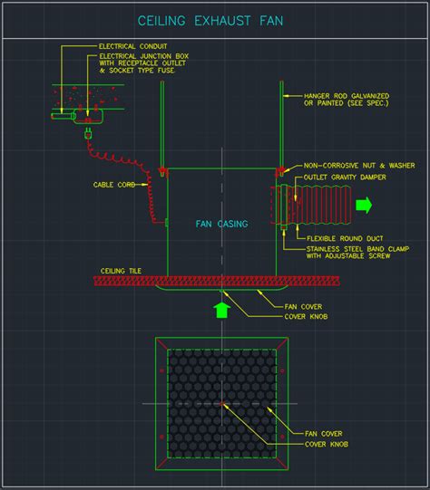 Ceiling Exhaust Fan | | AutoCAD Free CAD Block Symbols And CAD Drawing