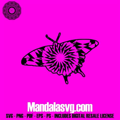 Swallowtail Butterfly Svgs Files Butterfly Mandala Mandala Svg