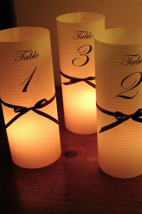 20 Diy Luminaries For Centerpiece Table Numbers At Wedding Etsy