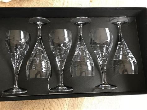 Set Of Six Linea Swirl Crystal White Wine Glasses New In Box In Balerno Edinburgh Gumtree