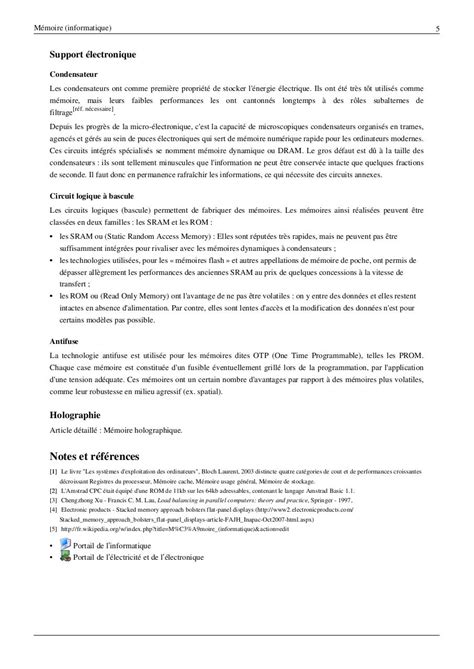 Mémoire (informatique) par (anonymous)  Fichier PDF