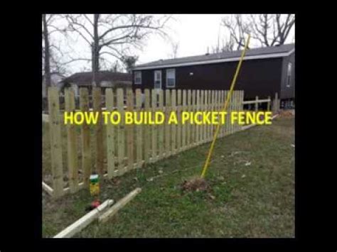 White picket fences have long been a symbol of quiet, middle class life in the suburbs, and the decorative fences are both practical and pretty. How to Build a Picket Fence By Yourself DIY Custom - YouTube