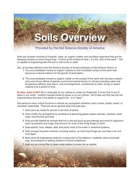 Soils Overview Soil Science Society Of America