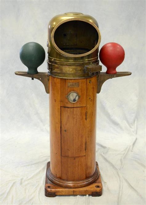 Sold Price Brass Teak And Cast Iron Ships Binnacle With Compass